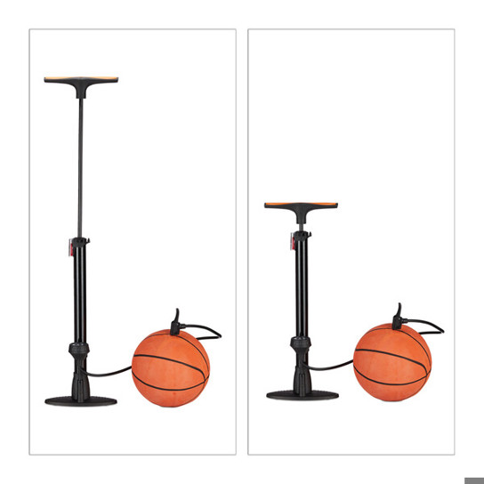 Relaxdays - Standpumpe mit Manometer (Schwarz | Orange | Rot) 60cm Höhe, 9cm Länge, 22.5cm Breite, 0.88kg